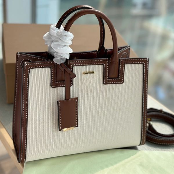 

canvas tote shopping bag women frances handbag long strap cowhide handle fashion letters golden hardware bottom nail vintage crossbody bags