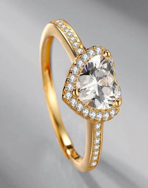 

2021 new s925 silver goldplated heartshaped diamond ring light luxury fashion personality marriage proposal female jewelry8519828, Golden;silver
