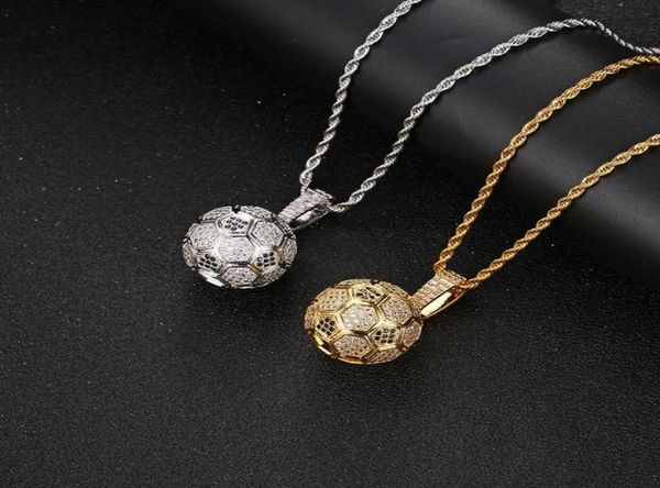 

football soccer pendant necklaces ball enamel crystal sporty ball hippie necklace for men and women3124149, Silver
