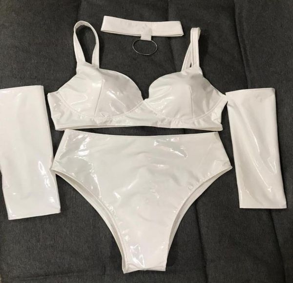 

stage wear nightclub bar gogo singer dance costume white pu leather bikini outfit jazz pole dancing performance clothesstage1146093, Black;red