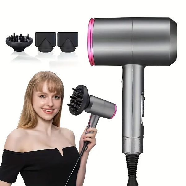 

salon-grade professional hair dryer with air brush, cold air wind, and negative ionic technology