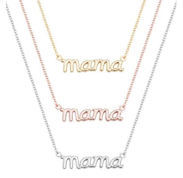 

small mama mom mommy letters necklace stamped word initial love alphabet mother necklaces for thanksgiving mother039s gifts4318200, Silver