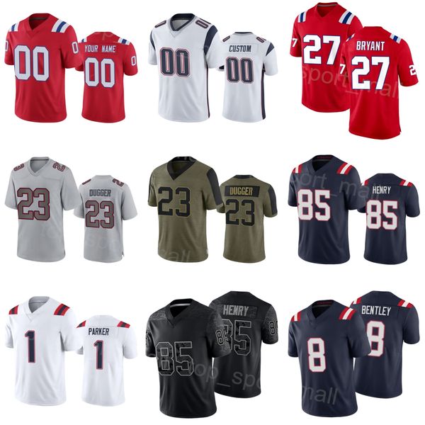 

man woman youth football 1 devante parker jersey 85 hunter henry 38 rhamondre stevenson 8 jawhaun bentley 23 kyle dugger 27 myles bryant sti, Black;red
