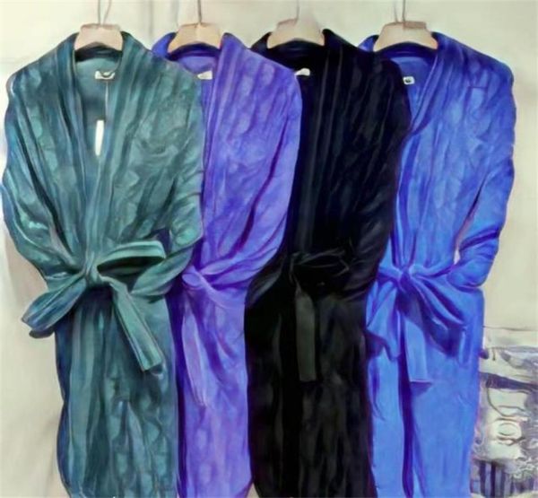 

2022 net star designer acquard pajama robe retro with waist belt for women men s winter bathrobe thick robe60951619306715