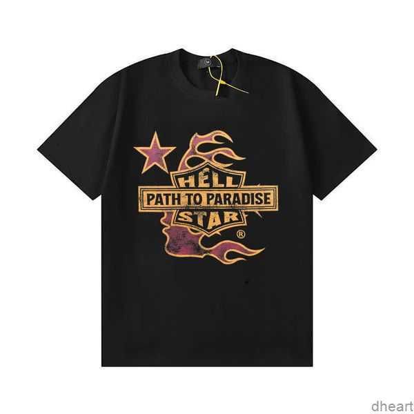 

designer fashion clothing tees tshirts hellstar 2023 summer new hand painted graffiti 1996 number 123 men's and women's short slee, White;black