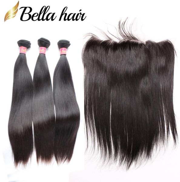 

peruvian hair bundles with 13x4 lace frontal closure silky straight weaves6236219, Black;brown