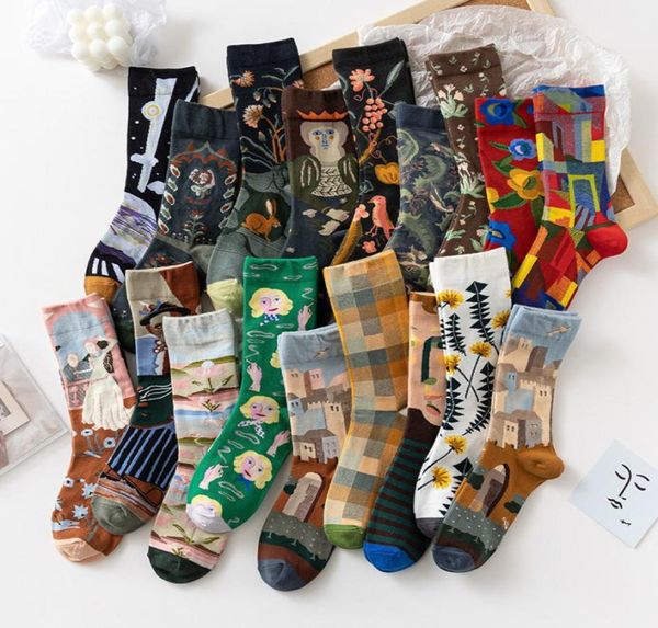 

colorful graffiti novelty men women sock cartoon creative winter warm socks comfortable cotton stocking1110663, Black