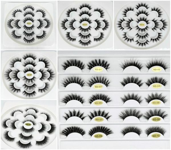 

7 pairs 6d fake 3d mink eyelashes mink lashes natural false eyelashes thick eyelash extension flower tray makeup6352177