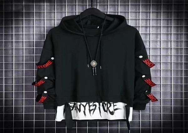 

autumn men s hoodie sweatshirt casual black hoodies techwear hip hop harajuku patchwork japanese streetwear men 3xl 2208035846567