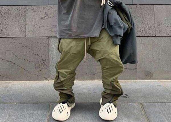 

hip hop side zipper color casual track pants mens drawstring loose oversize trousers streetwear2921268, Black