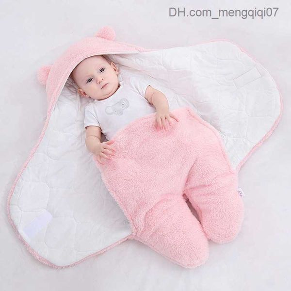 

pajamas baby sleeping bag fluffy wool newborn receiving baby blanket baby boy girl clothing sleep packaging baby blanket z230811, Blue;red