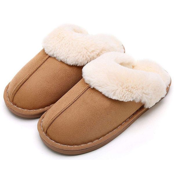

fluffy slippers man women plush slippers winter home cotton slippers size 34-45, Black