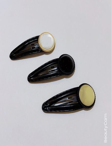 

classic fashion handmade leather c hairpin bb clip hairpin for ladies collection head ornaments vip gift2861862, Golden;silver
