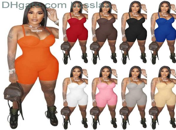 

women sling jumpsuits summer short rompersdesigner sleeveless low chest suspender chest cup fashion skinny bodysuit2277004, Black;white