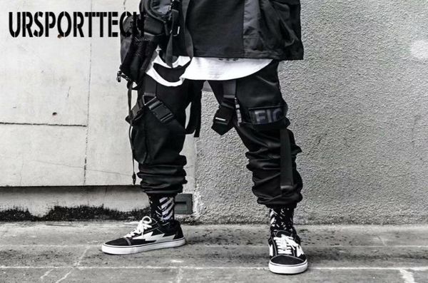 

streetwear cargo pants men multi pockets harem pants hip hop casual male track joggers trousers fashion harajuku men4851128, Black