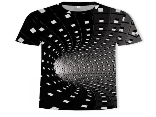 

mens graphic t shirt fashion 3 digital tees boys casual geometric print visual hypnosis irregular pattern eur plus size xxs55488063, White;black