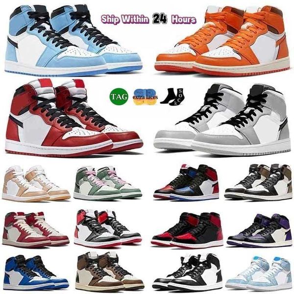 

jumpman 1 men basketball shoes university blue leather hyper royal smoke grey 1s chicago red dark mocha og digital pink walking outdoor trai