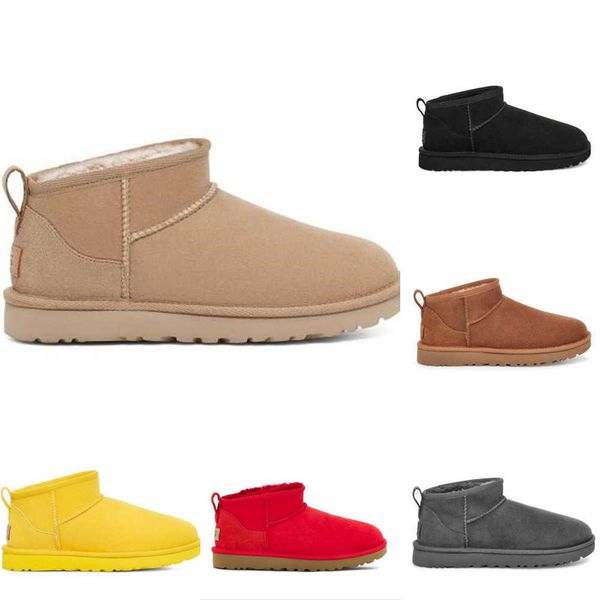 

women ultra mini snow boots slipper u f22 winter new popular ankle sheepskin fur plush keep warm boots with card dustbag beautiful gifts ant, Black