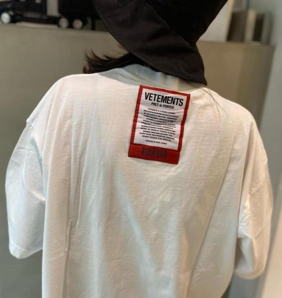 

vetements applique oversized tshirts fashion casual tshirt streetwear hiphop summer men women loose tee3437171, White;black