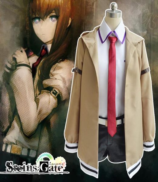 

japanese anime steins gate makise kurisu cosplay costume jacket coat outfit suits uniform2276634, Black
