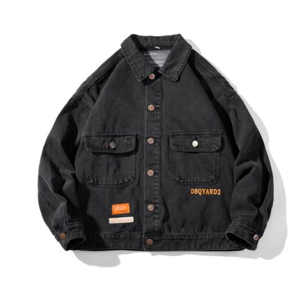 

men039s jackets tooling denim fashion hit color street trend wild wearresistant neutral style86957629772784, Black;brown