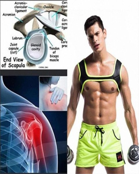

muscle chest harness sports shoulder strap sports belts man neoprene strong fitness l3hq7265955, Black;blue