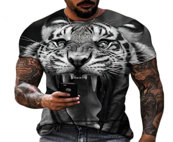 

brand ferocious animal tiger 3d printed mens tshirts round neck short sleeve fashion trend summer oversized t shirts 6xl6954371, White;black