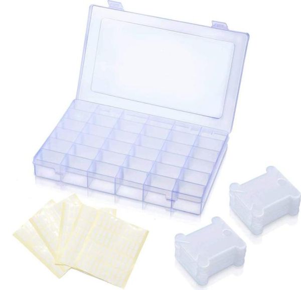 

cross stitch embroidery floss organizer box with 120 hard plastic floss bobbins and 800 number stickers diy sewing tools9062649, Black