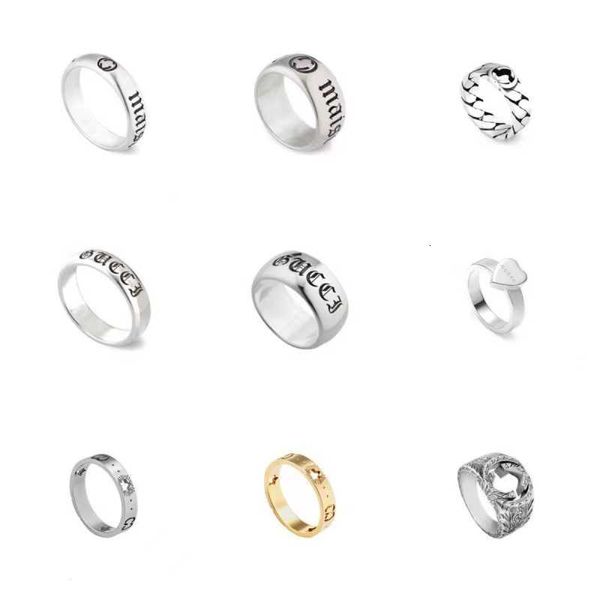 

Luxury GU brand fashion jewelry High version S925 silver ring for old couple gifts Trend style personality accessories quality Valentine's Day