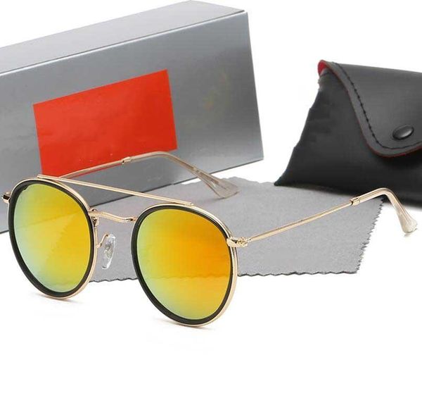 

luxury brand designer sunglasses women men summer round sunglasses metal frame mirror glass lens driving outdoor travel casual glasses, White;black