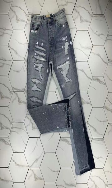 

hm574 mens jeans distressed motorcycle biker jean rock skinny slim ripped hole stripe fashionable snake embroidery de3810022, Blue