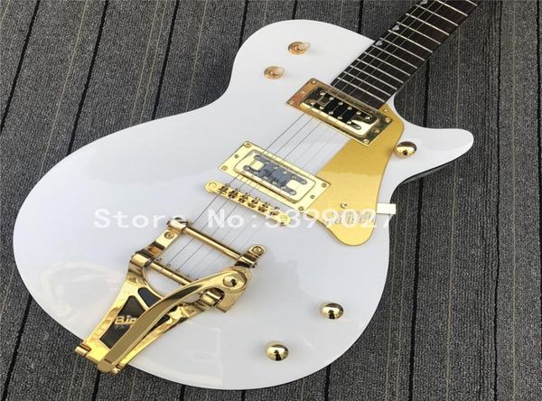 

custom limited gre solid body 6120 white falcon electric guitar bigs tremolo bridge golden hardware fingernail inlay gold pickg5597610