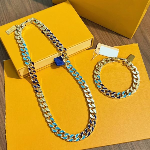 

the new summer cuban colored gold bracelet and necklace bracelet are hand polished with colored enamel, giving the bracelet a modern look, Black