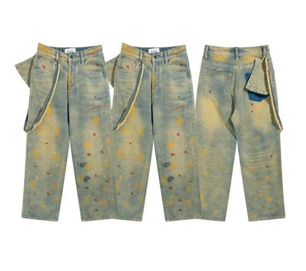 

mens large pants mm6 designer jeans hiphop hole embroidery trousers casual loose sweatpants for men and women1128749, Blue