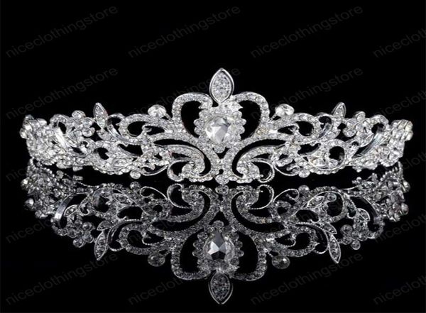 

vintage handmade silver color gliter rhinestone tiara crown princess alloy comb birthday tiara women wedding hair accessories1875052, White;golden