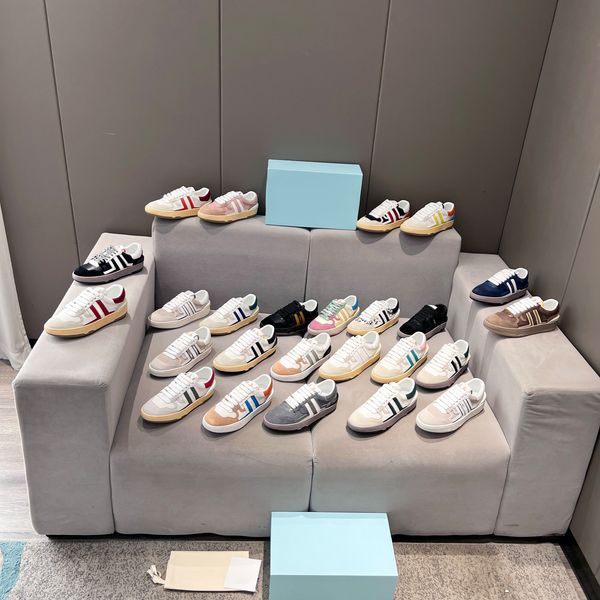 

designer mesh clay sneaker mens womens platform sole clay panelled lowsneakers embossed leather montage curb calfskin rubber breathable spor, Black