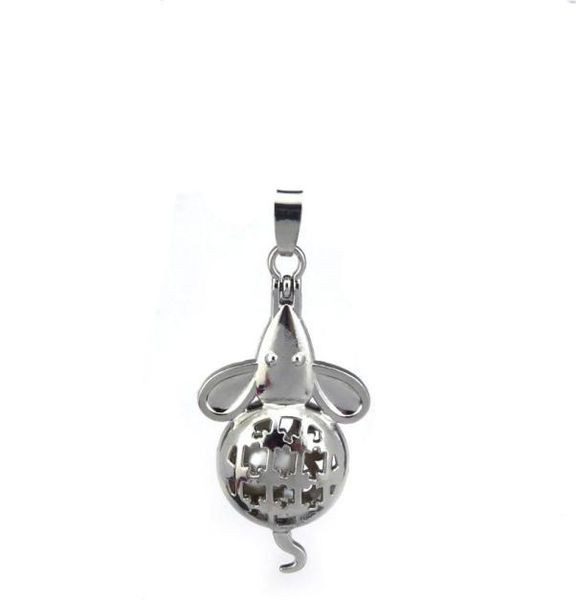 

10pcslot silver alloy cute mouse rats magnetic oysters beads cage locket pendant aromatherapy perfume essential oils diffuser1302313