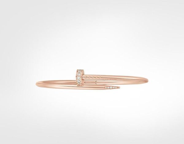 

nail cuff bracelets luxury jewelry for women man fashion bangle titanium steel alloy goldplated craft never fade no box1625123, White