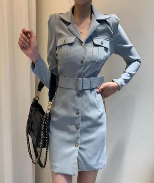

sashes shirt long sleeve dress button mini black office pink korean short blue harajuku kleider damen autumn 2021 winter casu2075562, Black;gray