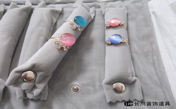 

popular blackgray jewelry display accessiores travel ring storage pouch case large jewelry roll bag organizer4678593, Black;white