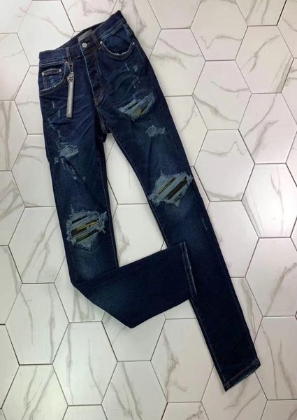 

329 men039s distressed ripped skinny jeans fashion mens jeans slim motorcycle moto biker causal mens denim pants hip hop men j4689982, Blue