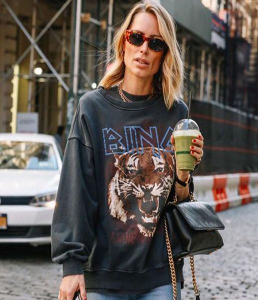 

black tiger head graphic boho sweatshirt women autumn winter long sleeve o neck 100 cotton pullover casual vintage hoodies y200919728503