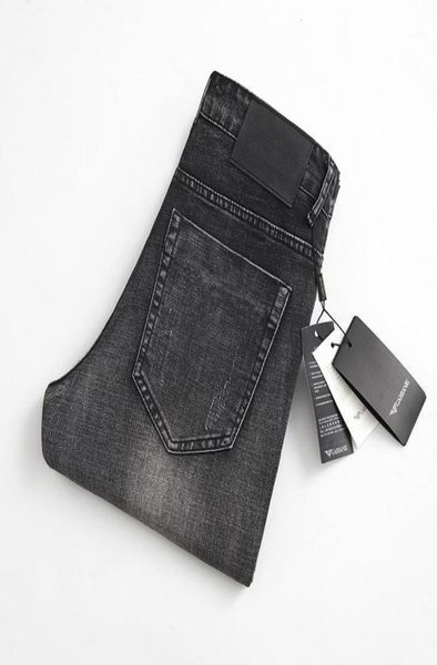 

autumn men039s jeans slim elastic italy eagle fashion business trousers classic style winter denim male pants2737276, Blue