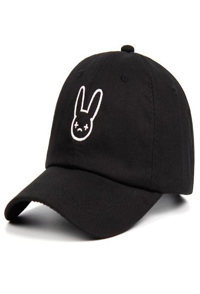 

bad bunny 100 cotton hat rapper reggaeton artist dad hat snapbacks baseball cap concert hat hip hop embroidery hats3775818, Black;white
