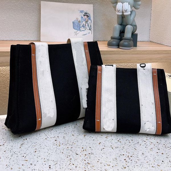

woody tote bag straw black canvas shopping bags large capacity white ribbon shoulder handbags fashion letter beach handbag inside pocket