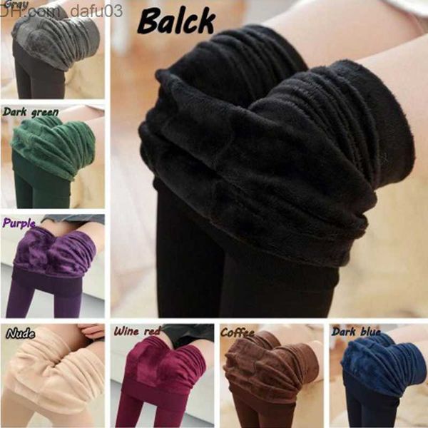 

socks hosiery winter warm leg women's pants plus velvet thick leg pantyhose socks high waist elastic tight women's tights z230810, Black;white