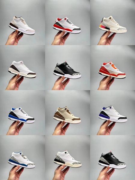 

kids shoes j 3s 3 boy girl basketball toddler retro boys trainers black deadly pink red athletic sneakers kid shoe chidren designe'&#03