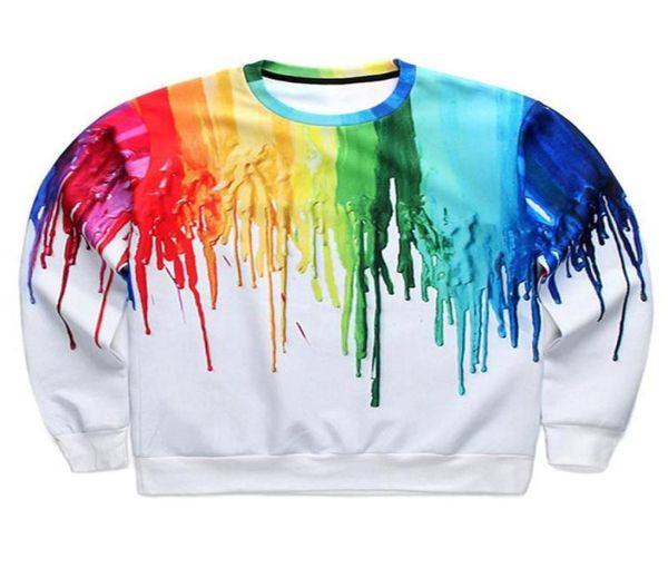 

winter autumn rainbow drips sweatshirt women men fashion clothing 3d print sport jumper style sweats outfits hoodies74435407358655, Black