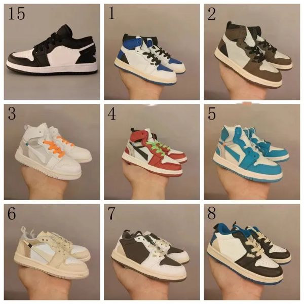 

infants 1s 2023 kids basketball shoes kid shoes game royal scotts obsidian chicago bred sneakers mid multi-color boys grils tie-dy'&#03, Black