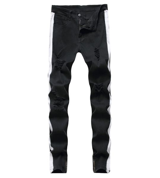 

2021 autumn new mens designer patches ripped slim fit jeans embroidery men straight business famous classic casual trousers 86194570274, Blue